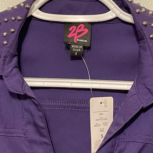 2B Bebe top blouse purple - Picture 2 of 3